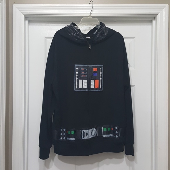 Men 2002 Vintage Darth Vader Star Wars Full Face Zip Hoodie Medium - Picture 1 of 5
